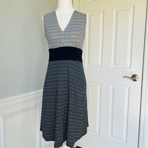 Patagonia Margot V-Neck Organic Cotton Floral Blue White Sun Dress. Size Small